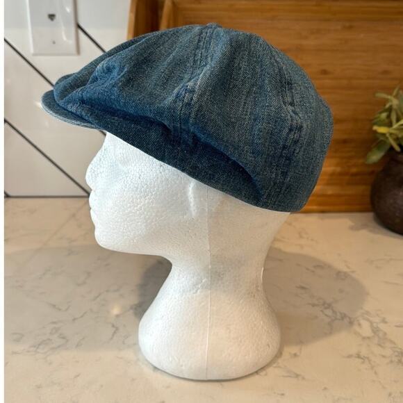 Rare Vintage Scala newsboy cabby peaky blinders denim hat academia size Small - Picture 1 of 8